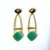 14kt gold polish premium dangler earrings with blackpolsih and turquise sea green monalisa stone long earrings by silly owl premium natural stone jewellery (3)