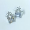 Diamond western elegant studs with artificial diamond a silver finish anti tarnish jewellery by silly owl