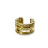 Simple pattern minimal gold finish with artificial diamonds ear claw ear cuffs by silly owl(1)