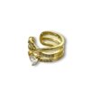 criss cross pattern gold finish with heart solitaire artificial diamonds ear claw ear cuffs by silly owl (4)