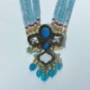 fusion jewellery silver foil polki with mother of pearls black polish ad artificial diamonds , blue monalisa stones and blue crystal beads with a pearl mala and a earrings mala set by silly owl ornaments (3)