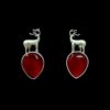 indo western contemporary oxidised earring design by silly owl with a dear and drop shaped maroon monalisa stone earrings (1)