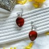 indo western contemporary oxidised earring design by silly owl with a dear and drop shaped maroon monalisa stone earrings (2)