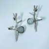 modern quirky oxidised earrings with a white monalisa stone a branch and bird design nature themed jewellery by silly owl(3)