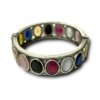 oxidised brass kada with multi color white blue pink red black yellow monalisa stones free size with silly owl oxidized bangle jewelry(2)