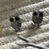 oxidised stud earring of a owl design silly owl earrings light weight earrings with a boho look by silly owl oxidised jewelery