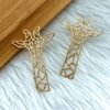 Geometric abstract trending gold finish animal giraffe anti tarnish earrings by silly owl (9)