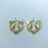 Geometric abstract trending gold finish animal panda anti tarnish earrings by silly owl