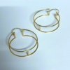 Geometric jumbo gold finish hoop earrings anti tarnish and hypoallergenic by silly owl (2)