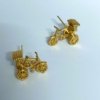 Vintage gold finish tricycle statement stud earrings by silly owl (2)