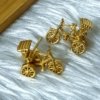 Vintage gold finish tricycle statement stud earrings by silly owl (3)