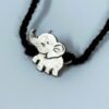 Brass charm baby elephant anklet by silly owl oxidised jewellery