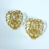 Gold finish animal collection lion studs anti tarnish earrings by silly owl (4)