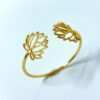 Gold finish anti tarnish double lotus adjustable Kada by silly owl (4)