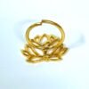 Gold finish anti tarnish lotus adjustable ring by silly owl (2)