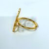 Gold finish anti tarnish lotus adjustable ring by silly owl (4)