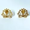 Gold finish anti tarnish lotus stud earrings by silly owl (1)