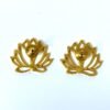 Gold finish anti tarnish lotus stud earrings by silly owl (2)