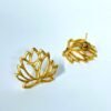 Gold finish anti tarnish lotus stud earrings by silly owl (3)