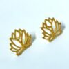 Gold finish anti tarnish lotus stud earrings by silly owl (4)