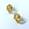 Gold finish anti tarnish lotus stud earrings by silly owl (6)