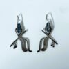 Hanging Krishna basuree oxidised earrings with blue stone by silly owl Jewelry (1)