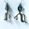 Hanging Krishna basuree oxidised earrings with blue stone by silly owl Jewelry (5)