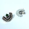 Maharashtrian Kolhapuri oxidised earrings Chand look studs green stone by silly owl (3)