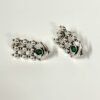 Minimal Kolhapuri oxidised stud earrings green stone by silly owl earrings (4)