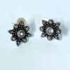 Minimal diamond studs with tribal traditional design oxidised stud earrings by silly owl (1)