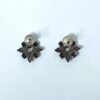 Minimal diamond studs with tribal traditional design oxidised stud earrings by silly owl (2)