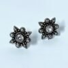 Minimal diamond studs with tribal traditional design oxidised stud earrings by silly owl (3)