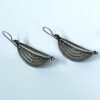 Trending curved leaf tribal hanging black polish oxidised earrings by silly owl (5)