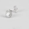 sterling silver 925 jewelry princess cut solitaire earrings with aaa+ zircon by silly owl elegant anti tarnish waterproof jewelry