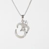 sterling silver OM pendant with aaa+zircon 925 silver jewelry by silly owl anti tarnish waterproof jewelry (3)