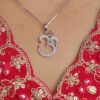 sterling silver OM pendant with aaa+zircon 925 silver jewelry by silly owl anti tarnish waterproof jewelry (4)