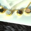 Gold plated stone charm adjustable bracelet with semi precious stones by silly owl luxury jewelry (1)