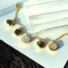 Gold plated stone charm adjustable bracelet with semi precious stones by silly owl luxury jewelry (4)