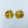 gold plated quirky circular statement earrings by silly owl jewellery with a wave folded fabric design