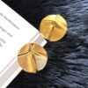 gold plated quirky circular statement earrings by silly owl jewellery with a wave folded fabric design(7)