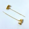 gold plated travel love scooter themed brass sui dhaga statement earrings by silly owl anti tanish jewellery(5)