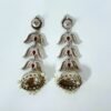 Light weight layered with leaves oxidised jhumka with red and pearls by silly owl jewellery ()