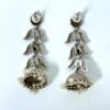 Light weight layered with leaves oxidised jhumka withblue and white and pearls by silly owl jewellery (3)