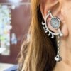 ashoka chakra boho earrings stud ear cuffs by silly owl anti tarnish brass jewelry