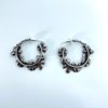 floral oxidised black polish hoop earrings by silly owl anti tarnish brass jewellery (1)