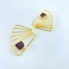 gold finish statement earrings with semi-precious amethyst by silly owl anti arnish brass jewelry (3)