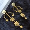 gold finish statementquirky boho floral earrings by silly owl anti tranish brass jewellery (2)