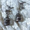 oxidised bird cage ear cuff earrings by silly owl anti tranish brass jewellery (1)