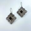 square with frill motfis and black monalisa stone oxidised hanging earrings by silly owl anti tarnish jewelry (6)