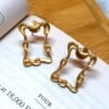 Statment earrings minimal design brass made earrings friends theme by silly owl anti tarnish jewellery (5)